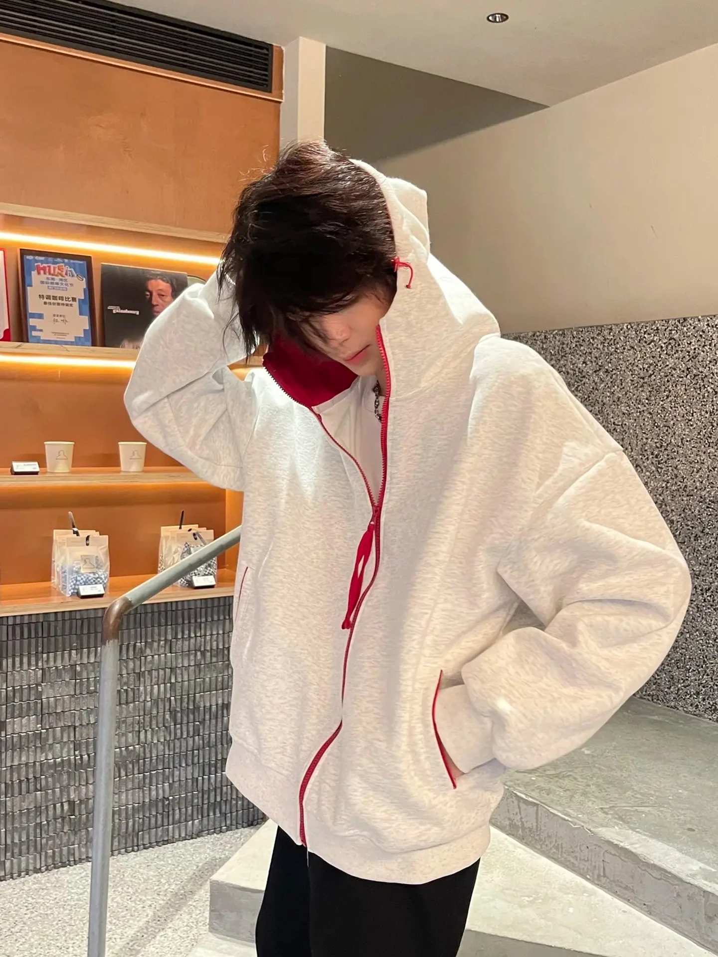 Men's Zipper Cardigan Hoodie Spring Autumn American College Sle Contrast Color White Flower ey Jaet Outerwear
Men's Zipper Cardigan Hoodie Spring Autumn American College Sle Contrast Color White Flower ey Jaet Outerwear