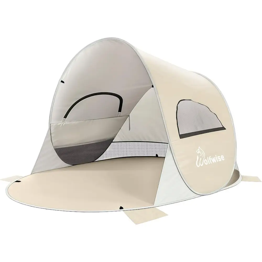 Portable 3-Person Beach Tent with UPF 50+ Sun Protection, Easy Setup, Foldable, and Carry Bag, 87 x 57 x 47, Beige
Portable 3-Person Beach Tent with UPF 50+ Sun Protection, Easy Setup, Foldable, and Carry Bag, 87 x 57 x 47, Beige