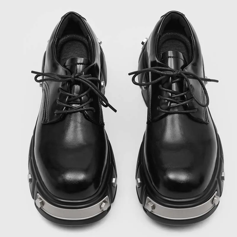 Metal High-end Derby Shoes Men Shoes New Thick Soled Lace Up Round Toe Niche Punk Style Height Increasing Shoes
Metal High-end Derby Shoes Men Shoes New Thick Soled Lace Up Round Toe Niche Punk Style Height Increasing Shoes
