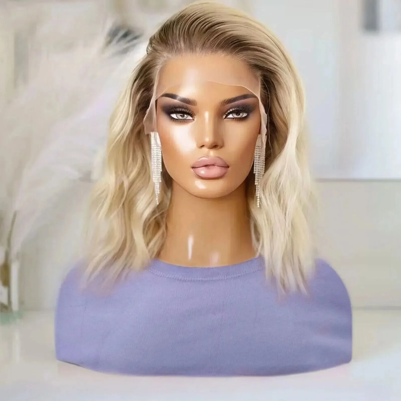 Soft Ombre Blond Wave Hair 150 density and 13×4 100%human hair wig lace front wig, with baby hair pre plucked
Soft Ombre Blond Wave Hair 150 density and 13×4 100%human hair wig lace front wig, with baby hair pre plucked