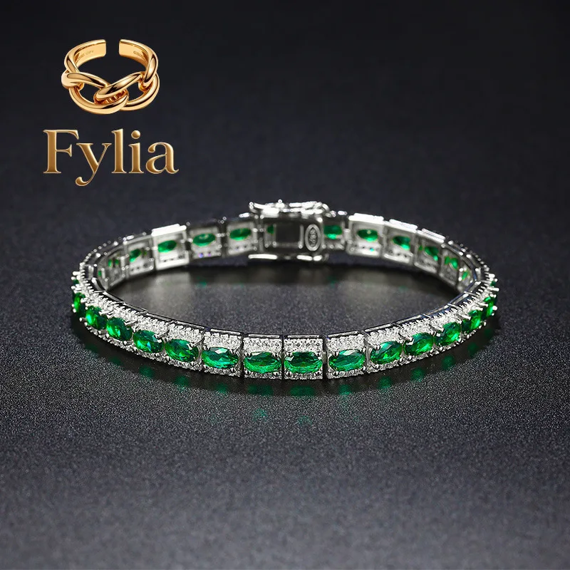Fylia Jewelry Luxury Solid Platinum PT950 Women's Green Diamond Bracelet Mori Style Ins Niche Design Single Row Full Diamond T
Fylia Jewelry Luxury Solid Platinum PT950 Women's Green Diamond Bracelet Mori Style Ins Niche Design Single Row Full Diamond T