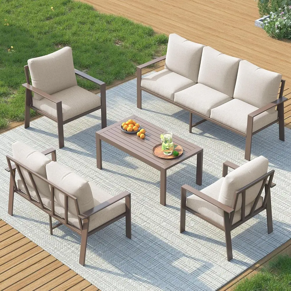 Outdoor Patio urniture Set 7-Seat Metal Patio Contion Sets with Coee Table and Water-Resistant Cushions, ern Patio Sectional Soa
Outdoor Patio urniture Set 7-Seat Metal Patio Contion Sets with Coee Table and Water-Resistant Cushions, ern Patio Sectional Soa