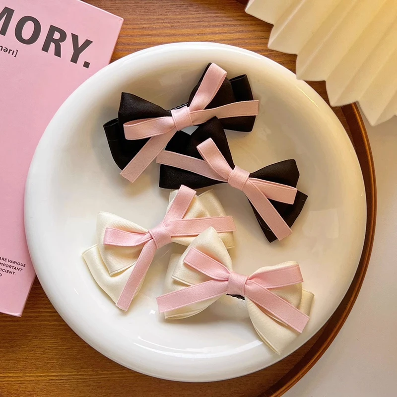 Korean Version Double Bow Hair Clip Simple Fashion Contrast Color Bangs Clip Sweet Cute Barrettes For Girl Hair Accessories
Korean Version Double Bow Hair Clip Simple Fashion Contrast Color Bangs Clip Sweet Cute Barrettes For Girl Hair Accessories