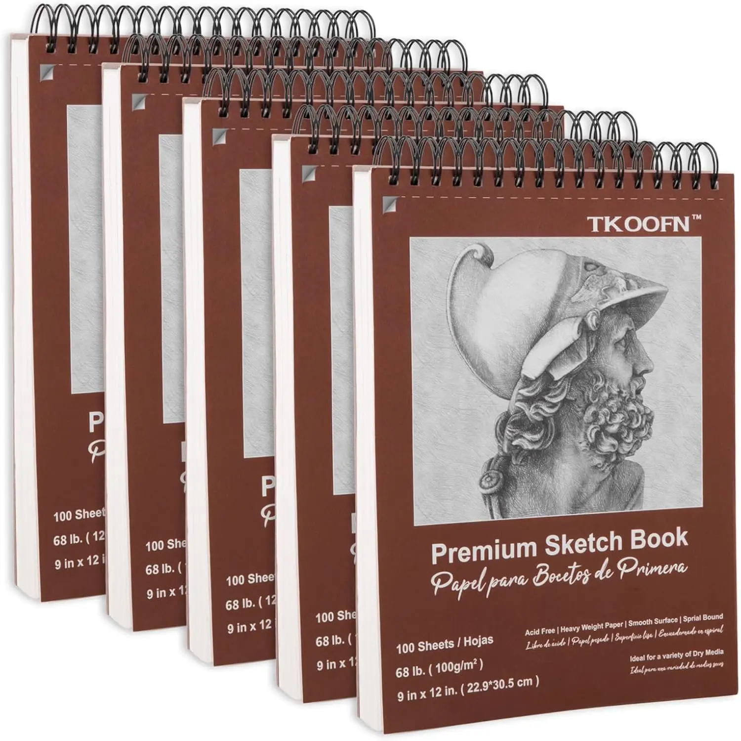 5 Pack 9x12 Sketch Book Bulk, 500 Sheets Total, Top Spiral Bound Drawing Pads 100gsm, Acid-Free Paper for Adults Kids Artists
5 Pack 9x12 Sketch Book Bulk, 500 Sheets Total, Top Spiral Bound Drawing Pads 100gsm, Acid-Free Paper for Adults Kids Artists