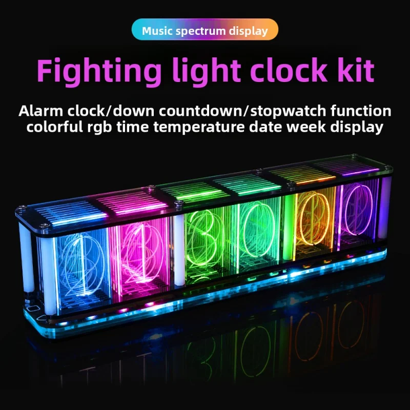 Nixie Tube ClockRGBLight Music Spectrum Cyberpunk Creative Ornament Digital Clock ElectronicDIYKit 
Nixie Tube ClockRGBLight Music Spectrum Cyberpunk Creative Ornament Digital Clock ElectronicDIYKit