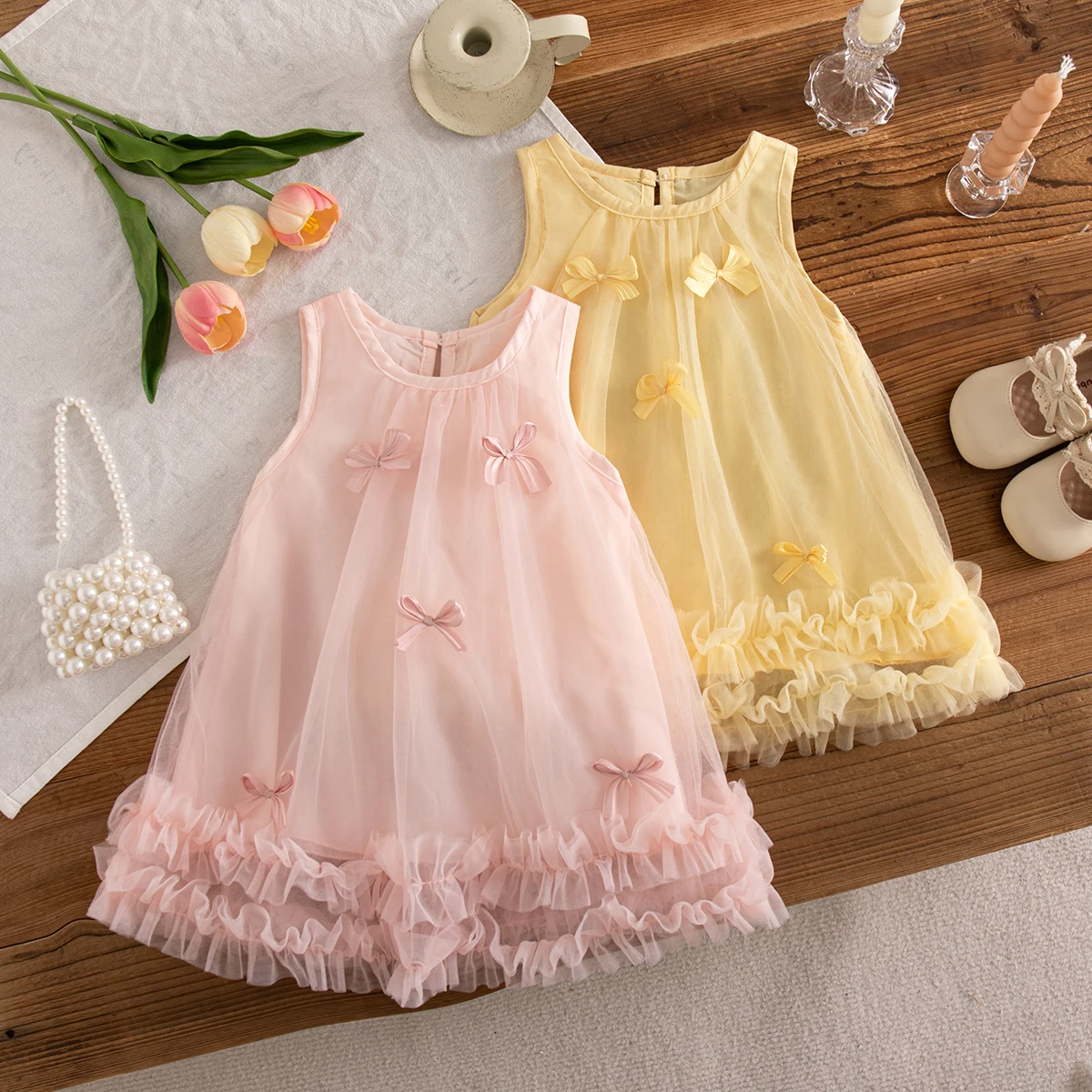Baby Girl Dress Summer Bow Solid Color Sleeveless Puffy Simple Girl Kid's Dress Cute Gentle Baby Girl Princess Dresses
Baby Girl Dress Summer Bow Solid Color Sleeveless Puffy Simple Girl Kid's Dress Cute Gentle Baby Girl Princess Dresses
