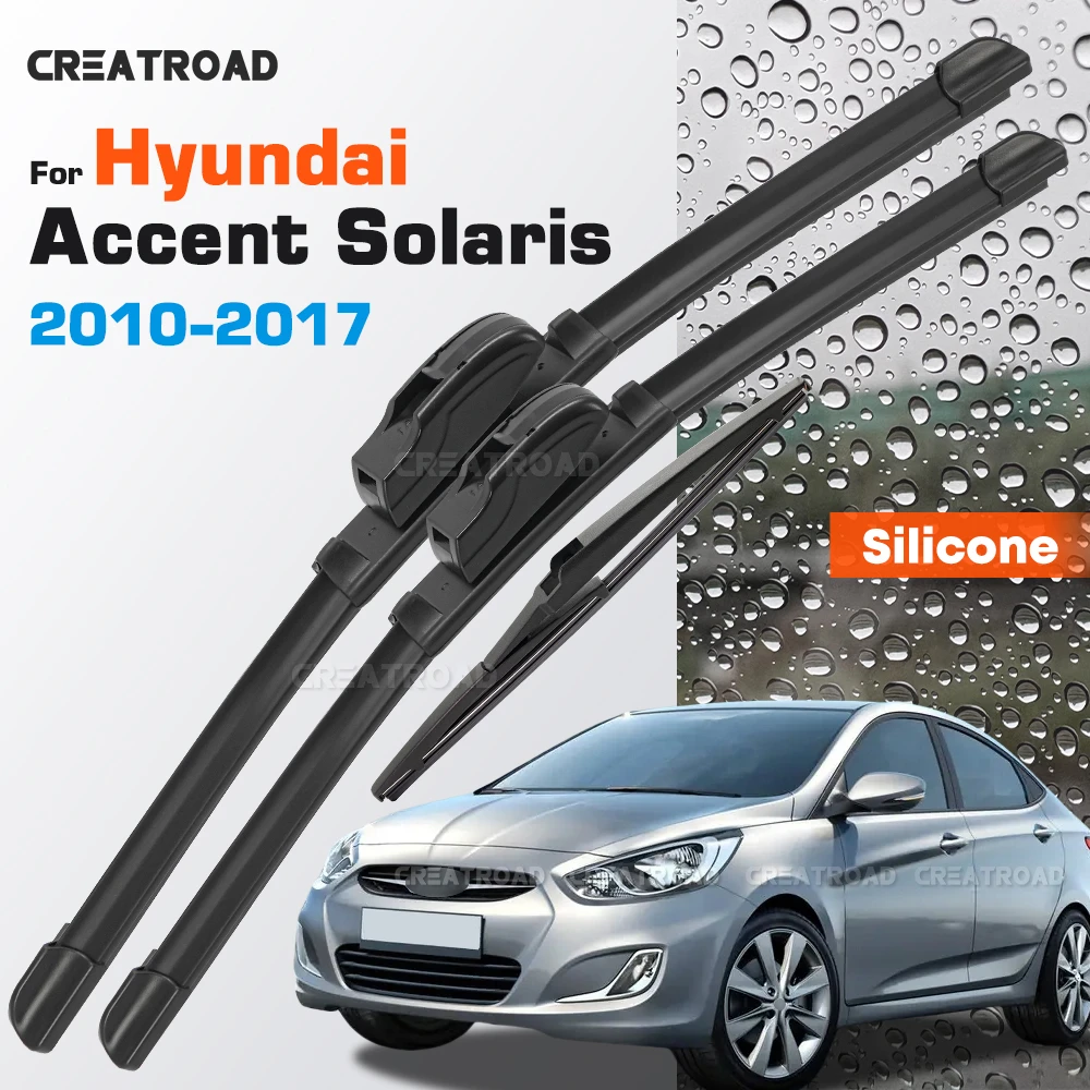 Silicone Wiper Blades Fit For Hyundai Accent Solaris RB 2010-2017 2013 2014 2015 2016 Coated Car Windshield Wipers 26"+16"+11"
Silicone Wiper Blades Fit For Hyundai Accent Solaris RB 2010-2017 2013 2014 2015 2016 Coated Car Windshield Wipers 26"+16"+11"