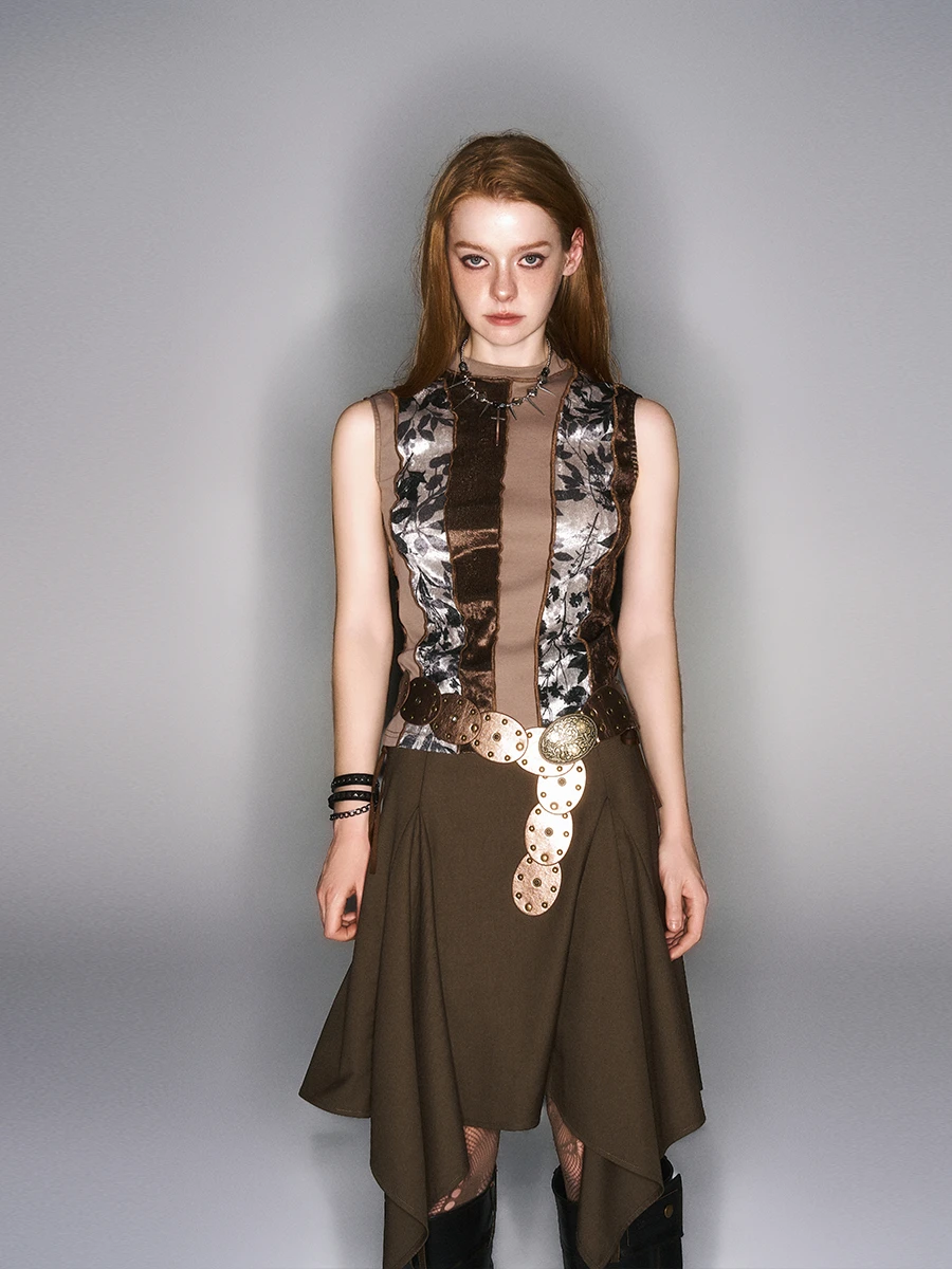 Hem Desert Vintage Print Patchwork Color Collision Brown Plant System Retro Vest New Arrival Spring Summer Women's Fashion
Hem Desert Vintage Print Patchwork Color Collision Brown Plant System Retro Vest New Arrival Spring Summer Women's Fashion