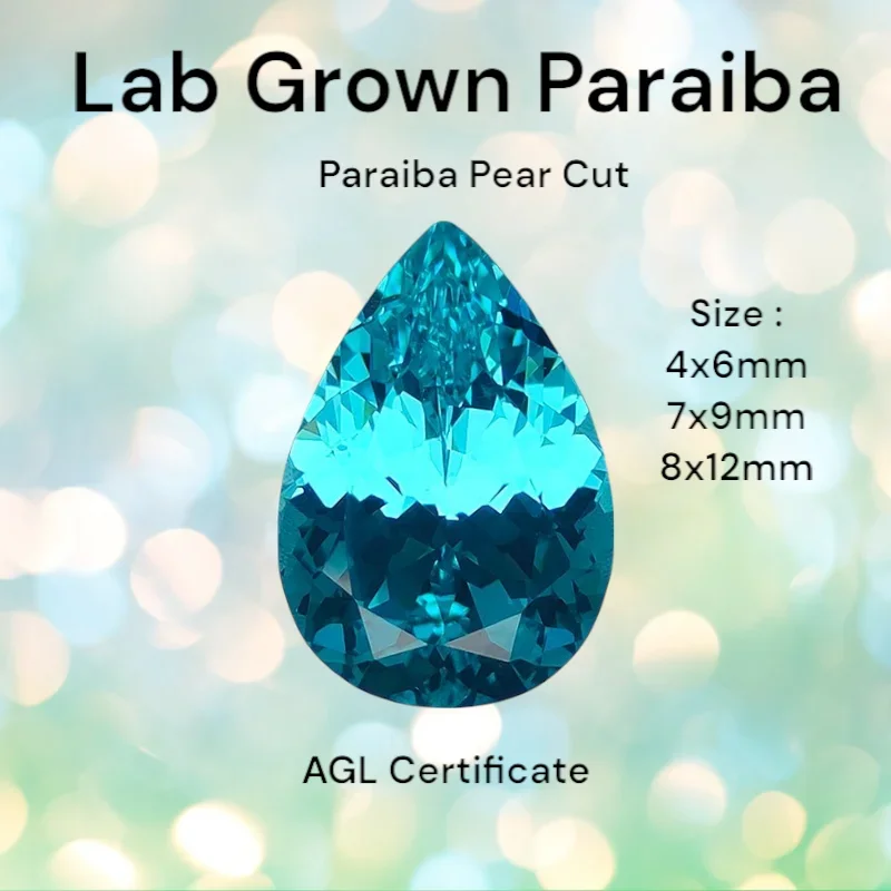 H-Paraiba Pear Cut Lab Grown VVS1 Loose Gemstone For Ring Earrings Jewelry Making Selectable AGL Certificate
H-Paraiba Pear Cut Lab Grown VVS1 Loose Gemstone For Ring Earrings Jewelry Making Selectable AGL Certificate