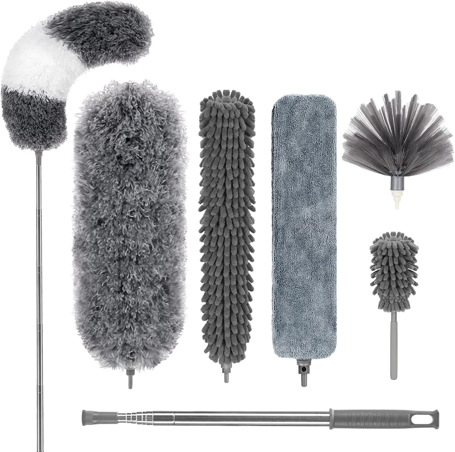 Microfiber Feather Duster,7 PCS Reusable Bendable Washable Cobweb Duster with 100 inches Extra Long
Microfiber Feather Duster,7 PCS Reusable Bendable Washable Cobweb Duster with 100 inches Extra Long