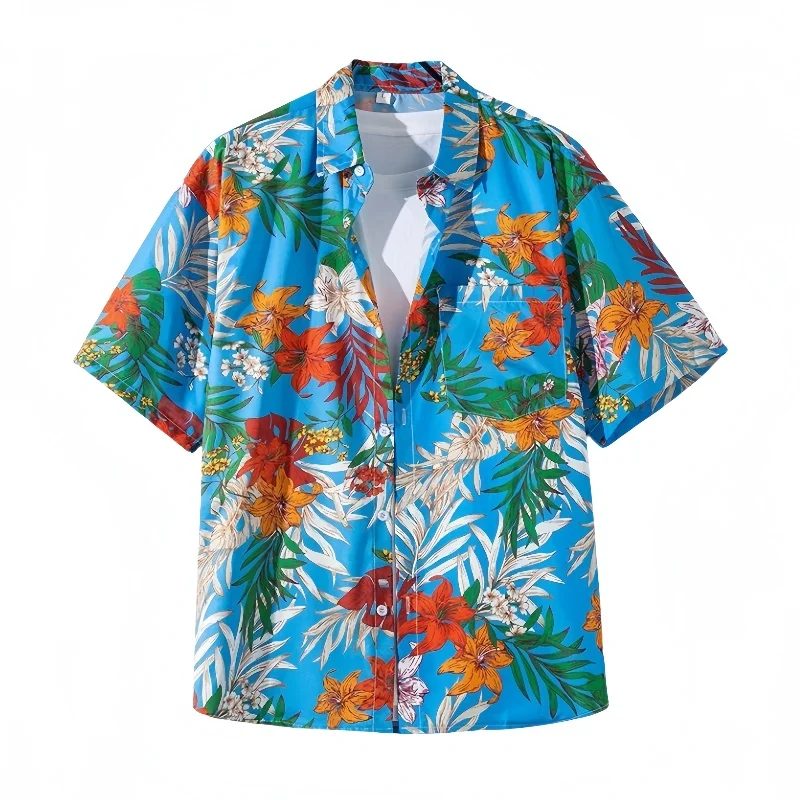 Men's Summer Beach Vacation Short Sleeve Floral Shirt Loose Casual Handsome Versatile Tops Retro Hawaiian Travel Printed Shirt
Men's Summer Beach Vacation Short Sleeve Floral Shirt Loose Casual Handsome Versatile Tops Retro Hawaiian Travel Printed Shirt