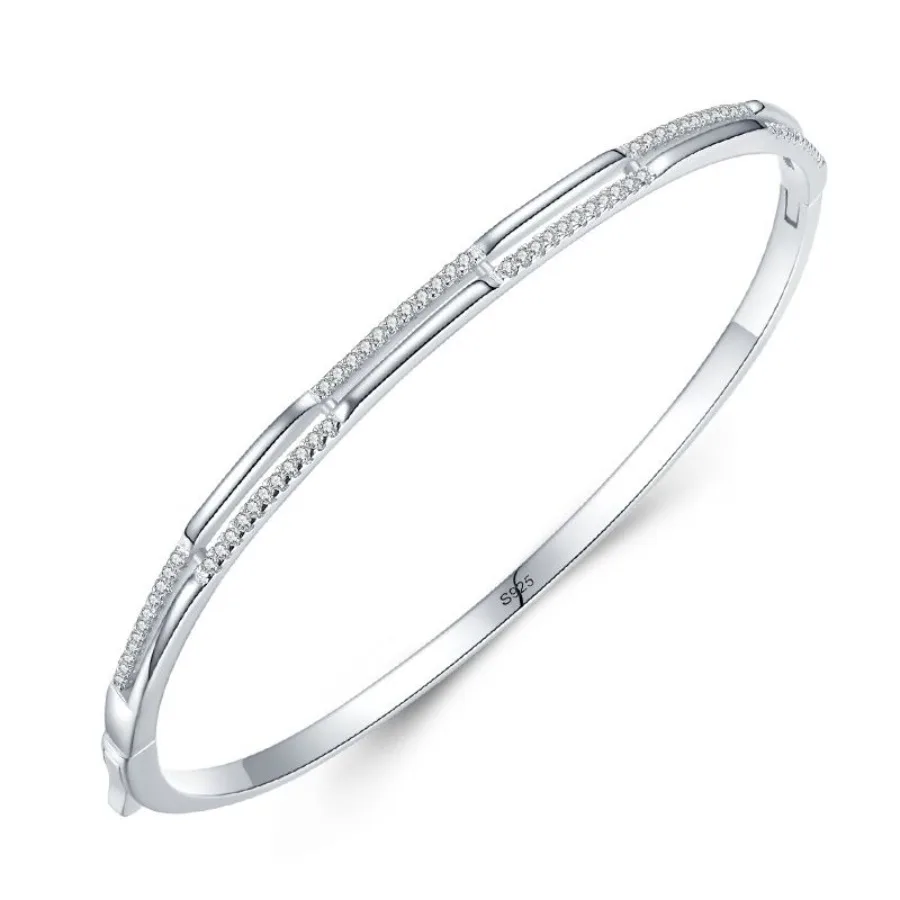 S925 Silver Bracelet Women's Double Layer Line Inlaid With Diamond Opening Collapsible Strap
S925 Silver Bracelet Women's Double Layer Line Inlaid With Diamond Opening Collapsible Strap