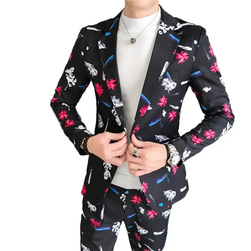 Boutique (suit + Trousers) Men's Fashion Business Printing Slim Casual Trend Breathable Comfortable Youth Popular 2-piece Set
Boutique (suit + Trousers) Men's Fashion Business Printing Slim Casual Trend Breathable Comfortable Youth Popular 2-piece Set