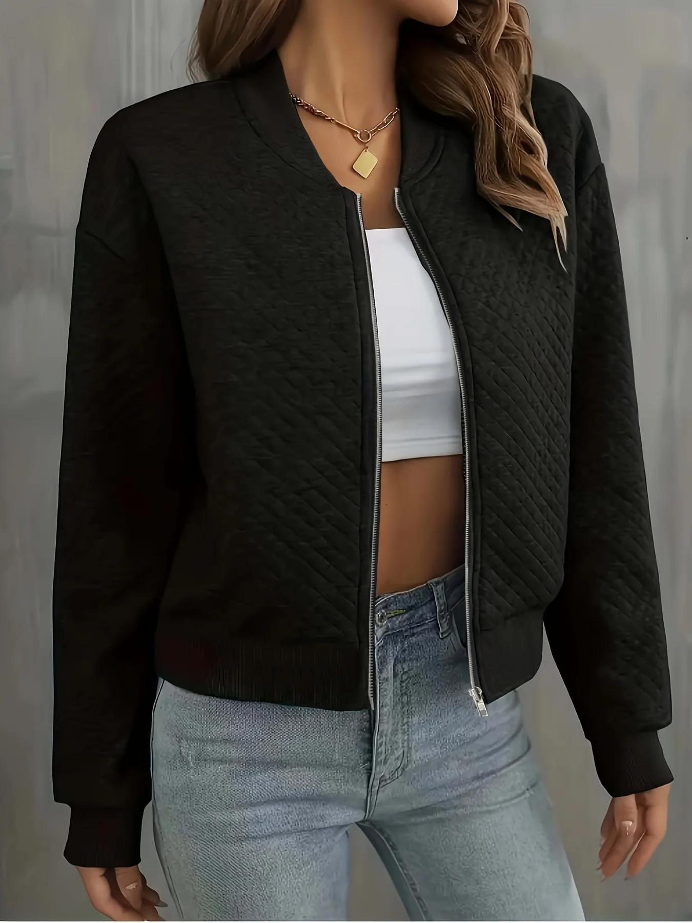 Плюс размер осень и зима новая мода темперамент однотонное пальто на молнии pata женская куртка
Плюс размер осень и зима новая мода темперамент однотонное пальто на молнии pata женская куртка