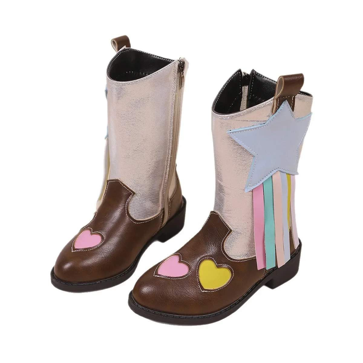 New AW Girls' Mid-Calf Boots Side Zipper Heart Pattern & Ribbon Detail Ethnic Style Warm Fashion Casual Footwear for Kids
New AW Girls' Mid-Calf Boots Side Zipper Heart Pattern & Ribbon Detail Ethnic Style Warm Fashion Casual Footwear for Kids
