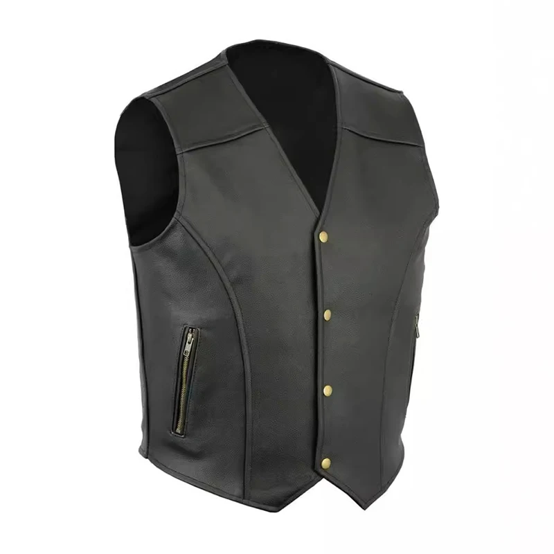 Streetwear Vintage PU Waistcoats Mens Fashion Buttoned V Neck Leather Vest Coat For Men Casual Sleeveless Slim PU Leather Jacket
Streetwear Vintage PU Waistcoats Mens Fashion Buttoned V Neck Leather Vest Coat For Men Casual Sleeveless Slim PU Leather Jacket