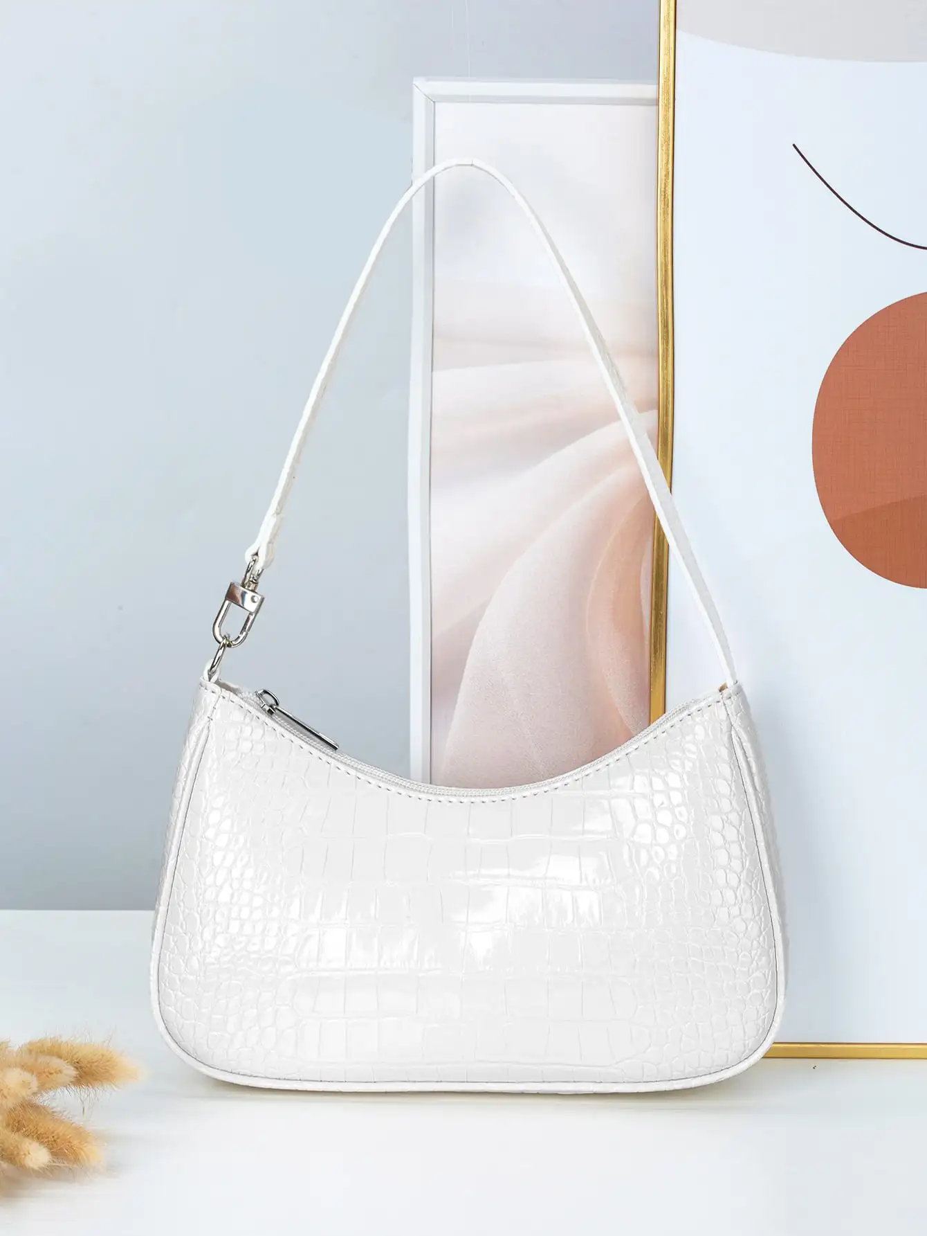Women's Fashion Versatile Simple Solid Color Crocodile Texture Underarm Bag, Old Money, Cream Bag, White Bag
Women's Fashion Versatile Simple Solid Color Crocodile Texture Underarm Bag, Old Money, Cream Bag, White Bag