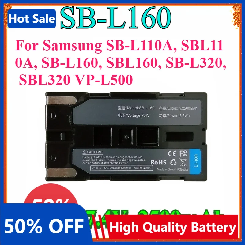 New 2500mAh SB-L160 L110 Rechargeable Battery for Samsung SB-L110A, SBL110A, SB-L160, SBL160, SB-L320, SBL320 VP-L500
New 2500mAh SB-L160 L110 Rechargeable Battery for Samsung SB-L110A, SBL110A, SB-L160, SBL160, SB-L320, SBL320 VP-L500