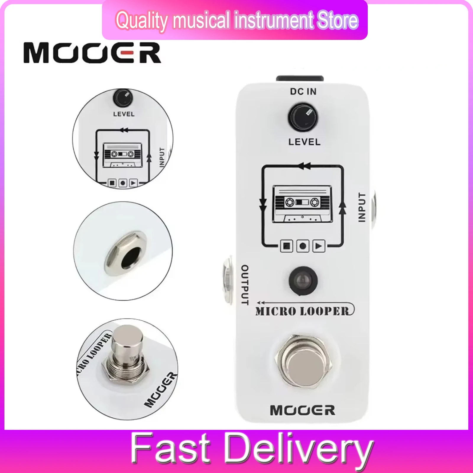 Mooer MLP1 Micro Looper Effector Guitar Pedal Mini Loop Recording Pedal Electric Guitar Accessories 30 Min Recording Time Parts
Mooer MLP1 Micro Looper Effector Guitar Pedal Mini Loop Recording Pedal Electric Guitar Accessories 30 Min Recording Time Parts