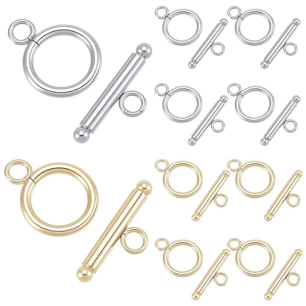 10Pcs 2 Colors 304 Stainless Steel Toggle Clasps Golden Stainless Steel Color Ring: 18.5x14x2mm Hole: 3mm Bar: 22x7x3mm
10Pcs 2 Colors 304 Stainless Steel Toggle Clasps Golden Stainless Steel Color Ring: 18.5x14x2mm Hole: 3mm Bar: 22x7x3mm