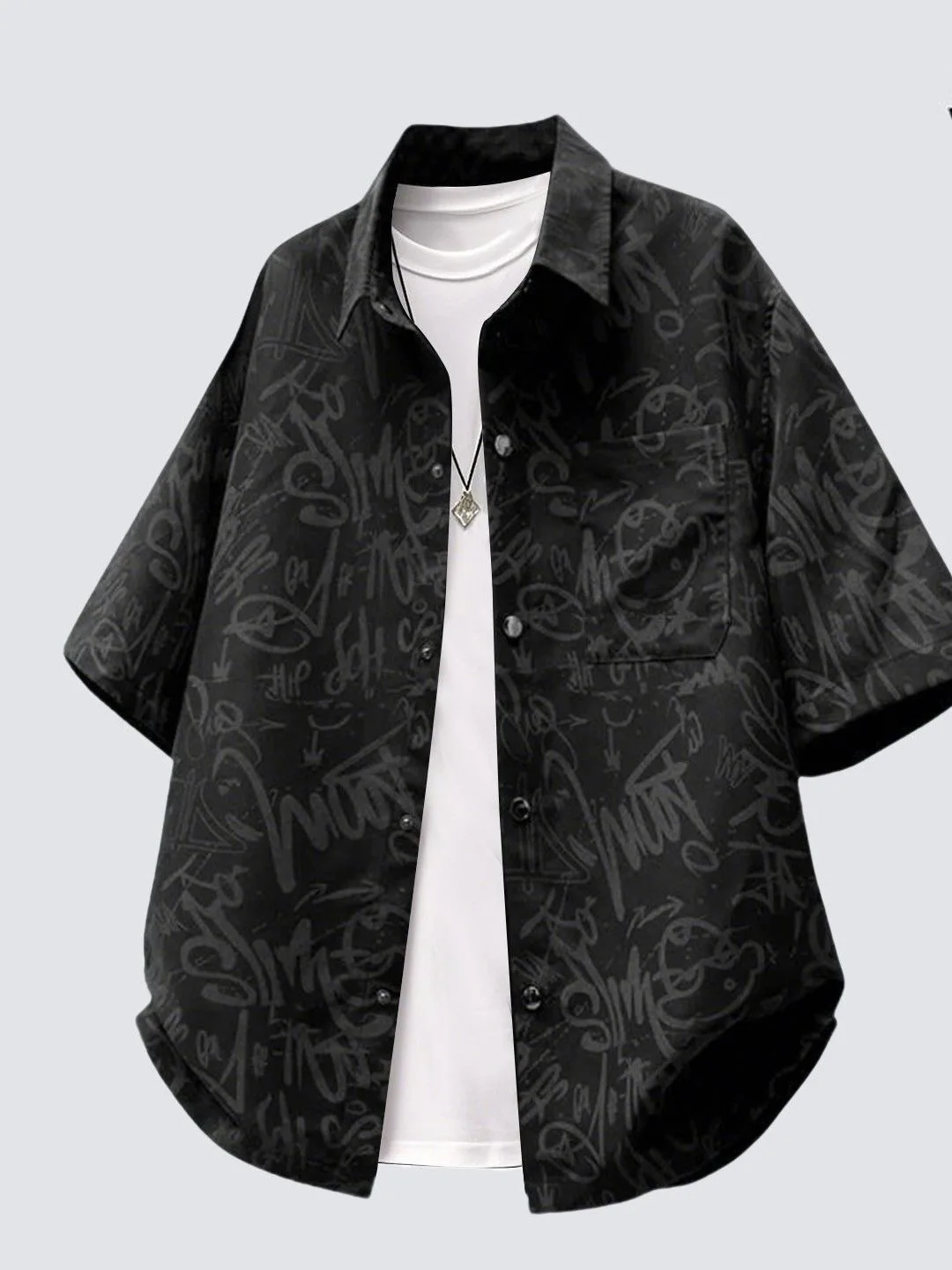 Doodle Print Ice Silk Loose Fit Short Sleeve Men's Shirt Casual Summer Breathable Polyester Fiber Retro Style Half Sleeve Coat
Doodle Print Ice Silk Loose Fit Short Sleeve Men's Shirt Casual Summer Breathable Polyester Fiber Retro Style Half Sleeve Coat