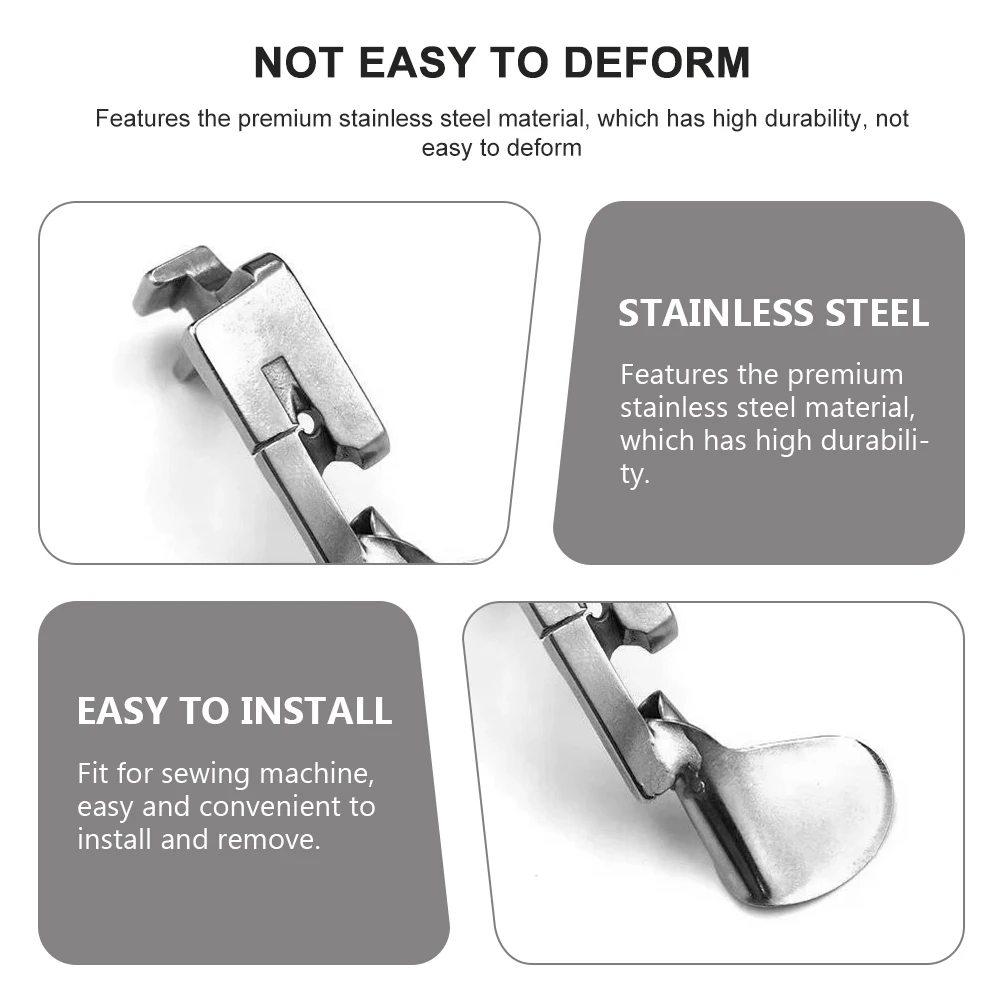 Curled Presser Foot Sewing Machine Binder Arc Shaped Wrapping Device Overlock Binding Tool Stainless Steel Durable Quilting
Curled Presser Foot Sewing Machine Binder Arc Shaped Wrapping Device Overlock Binding Tool Stainless Steel Durable Quilting