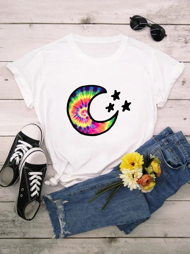 Rainbow Star Moon Print Women T Shirt Short Sleeve O Neck Loose Women Tshirt Ladies Tee Shirt Tops Camisetas Mujer
Rainbow Star Moon Print Women T Shirt Short Sleeve O Neck Loose Women Tshirt Ladies Tee Shirt Tops Camisetas Mujer