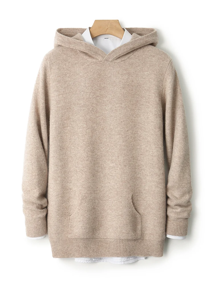 High Quality Thick Autumn Winter 100% Merino Wool Hoodie Pullover Men's Casual Soft Sweater Wardrobe Staple Wool Knitting Tops
High Quality Thick Autumn Winter 100% Merino Wool Hoodie Pullover Men's Casual Soft Sweater Wardrobe Staple Wool Knitting Tops