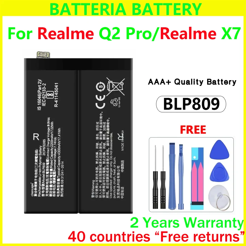 New BLP809 4300mAh Battery For Oppo Realme Q2 Pro Genuine Replacement Batteries With Free Tools
New BLP809 4300mAh Battery For Oppo Realme Q2 Pro Genuine Replacement Batteries With Free Tools