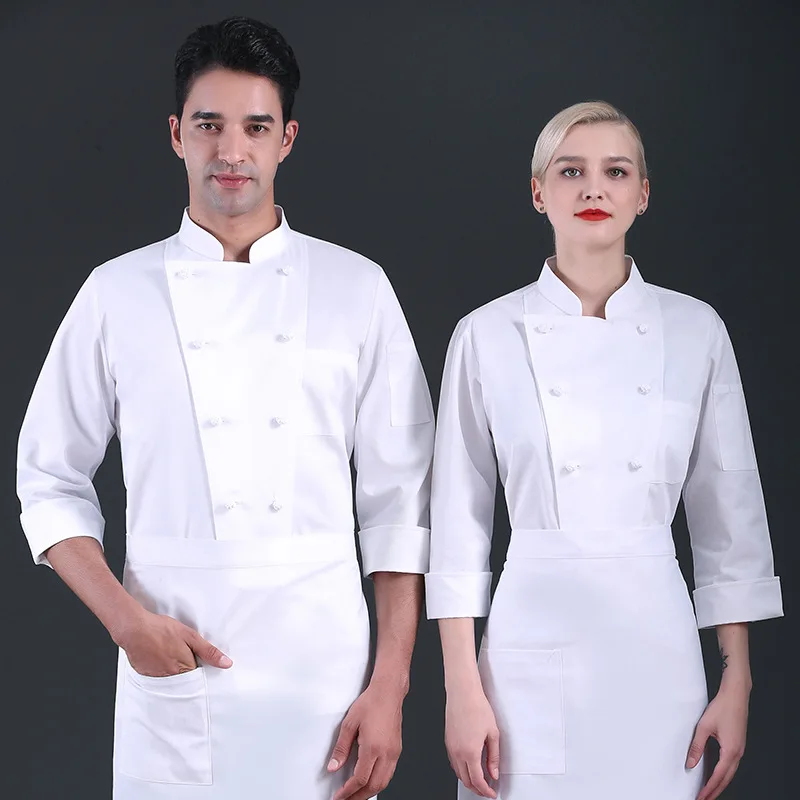 Pure cotton chef workwear for men, long-sleeved, suitable for hotel, restaurant, kitchen, western restaurant, and restaurant che
Pure cotton chef workwear for men, long-sleeved, suitable for hotel, restaurant, kitchen, western restaurant, and restaurant che