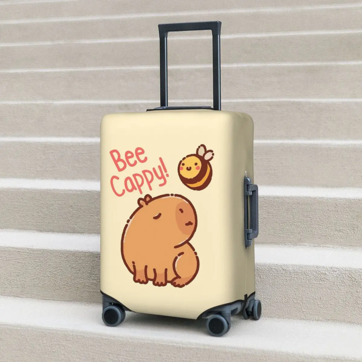 Bee Cappy! Bee And Capybara Pun Be Happy! Suitcase Cover Travel Vacation Strectch Luggage Supplies Protector
Bee Cappy! Bee And Capybara Pun Be Happy! Suitcase Cover Travel Vacation Strectch Luggage Supplies Protector