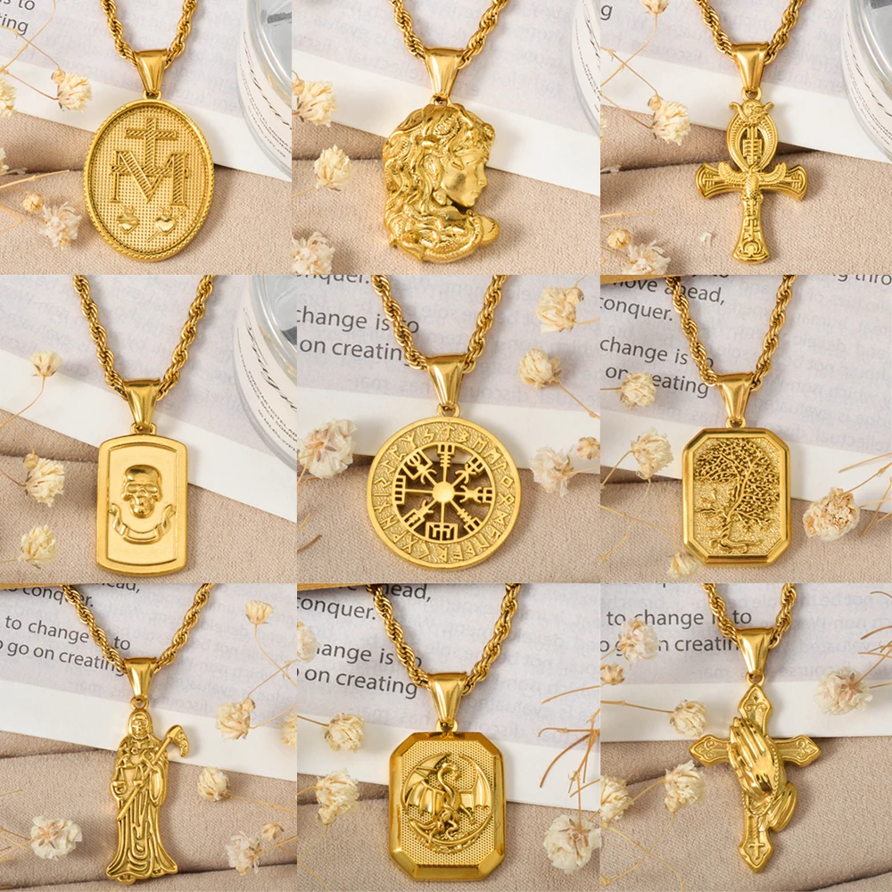 Stainless Steel Jesus Cross Charm Pendant Virgin Mary Pendants DIY Jewelry Necklace Accessories Religious Lucky Men Women Gifts
Stainless Steel Jesus Cross Charm Pendant Virgin Mary Pendants DIY Jewelry Necklace Accessories Religious Lucky Men Women Gifts