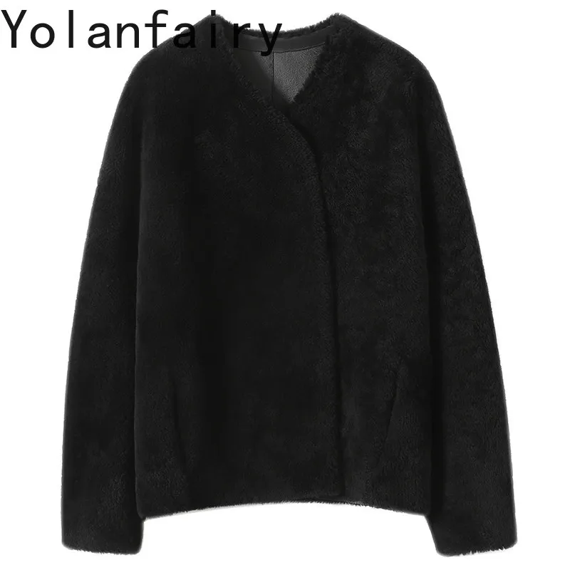YOLANFAIRY Women Soft Natural Lamb Shearling Coat High Quality Young Style Integrated Sheepskin Fur Coats Woman Jacket Outerwear
YOLANFAIRY Women Soft Natural Lamb Shearling Coat High Quality Young Style Integrated Sheepskin Fur Coats Woman Jacket Outerwear