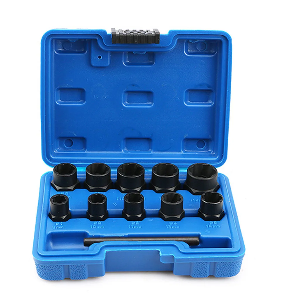 11pcs Socket Sleeve Nut Bolt Extractor Set Damaged Rusty Bolt Screw Removal Tools For Electric Impact Wrench Power Tools Parts
11pcs Socket Sleeve Nut Bolt Extractor Set Damaged Rusty Bolt Screw Removal Tools For Electric Impact Wrench Power Tools Parts
