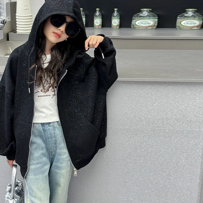 Girls' hooded knitted sweater spring new style children's casual hoodie zipper sweater fashionable girls' casual jacket
Girls' hooded knitted sweater spring new style children's casual hoodie zipper sweater fashionable girls' casual jacket