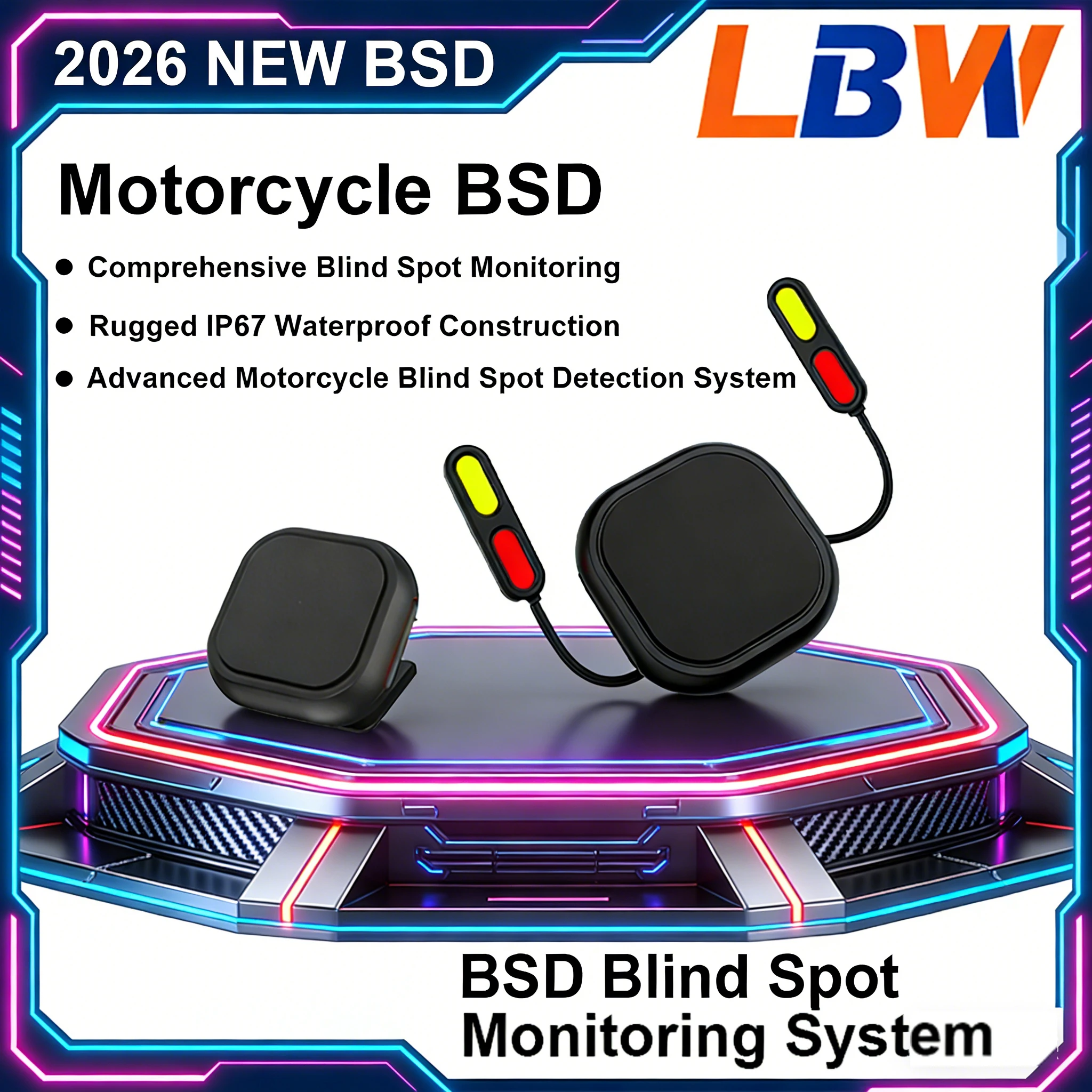 24GHz Radar BSD01 Motorcycle BSD Blind Spot Detection System LED Safety Alert
24GHz Radar BSD01 Motorcycle BSD Blind Spot Detection System LED Safety Alert