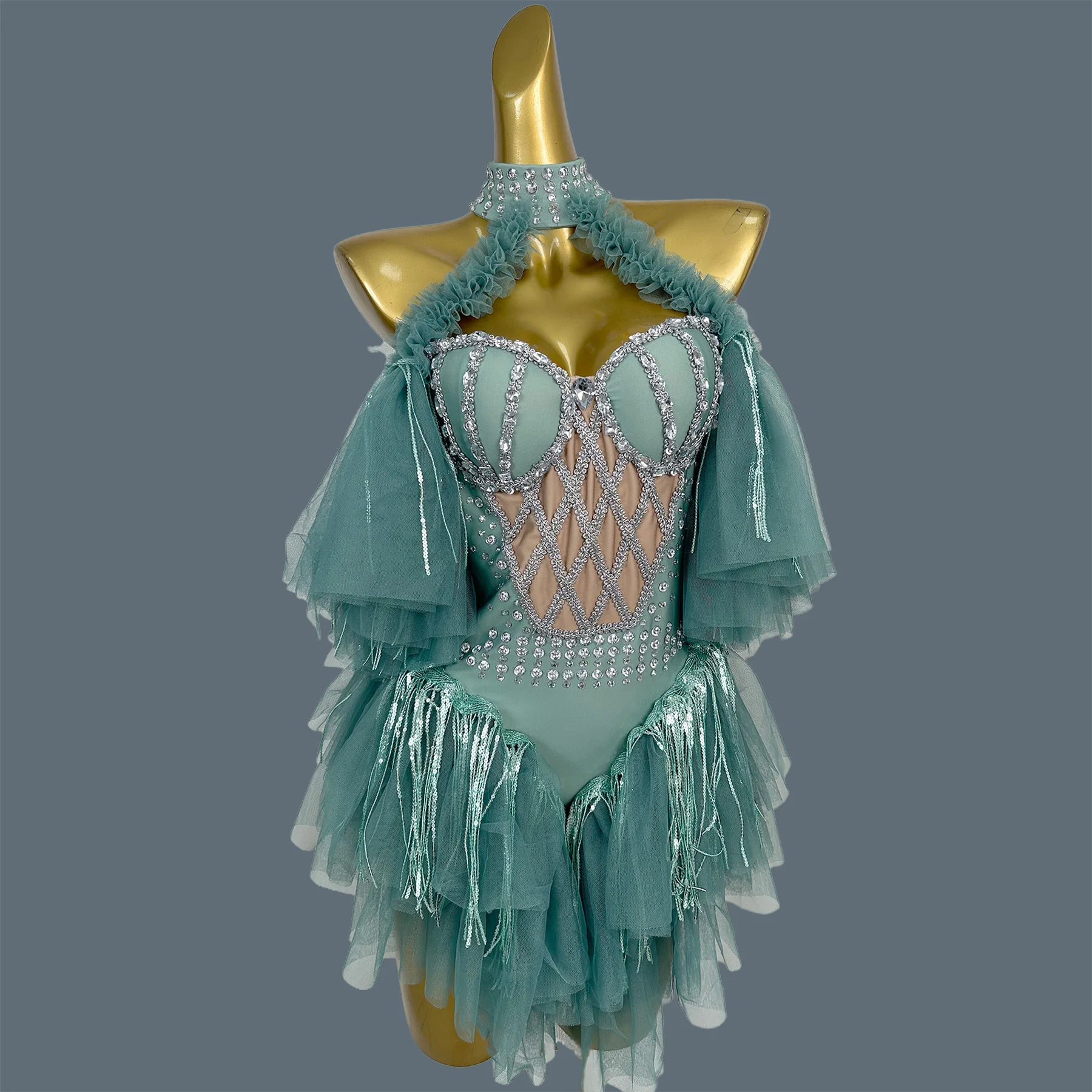 Club Singer gig Stage Performance Outfit Sweet Gauze Pleated Bodysuit Sexy Women Birthday Party Ultra Short Dress Bodysuit Bibo
Club Singer gig Stage Performance Outfit Sweet Gauze Pleated Bodysuit Sexy Women Birthday Party Ultra Short Dress Bodysuit Bibo