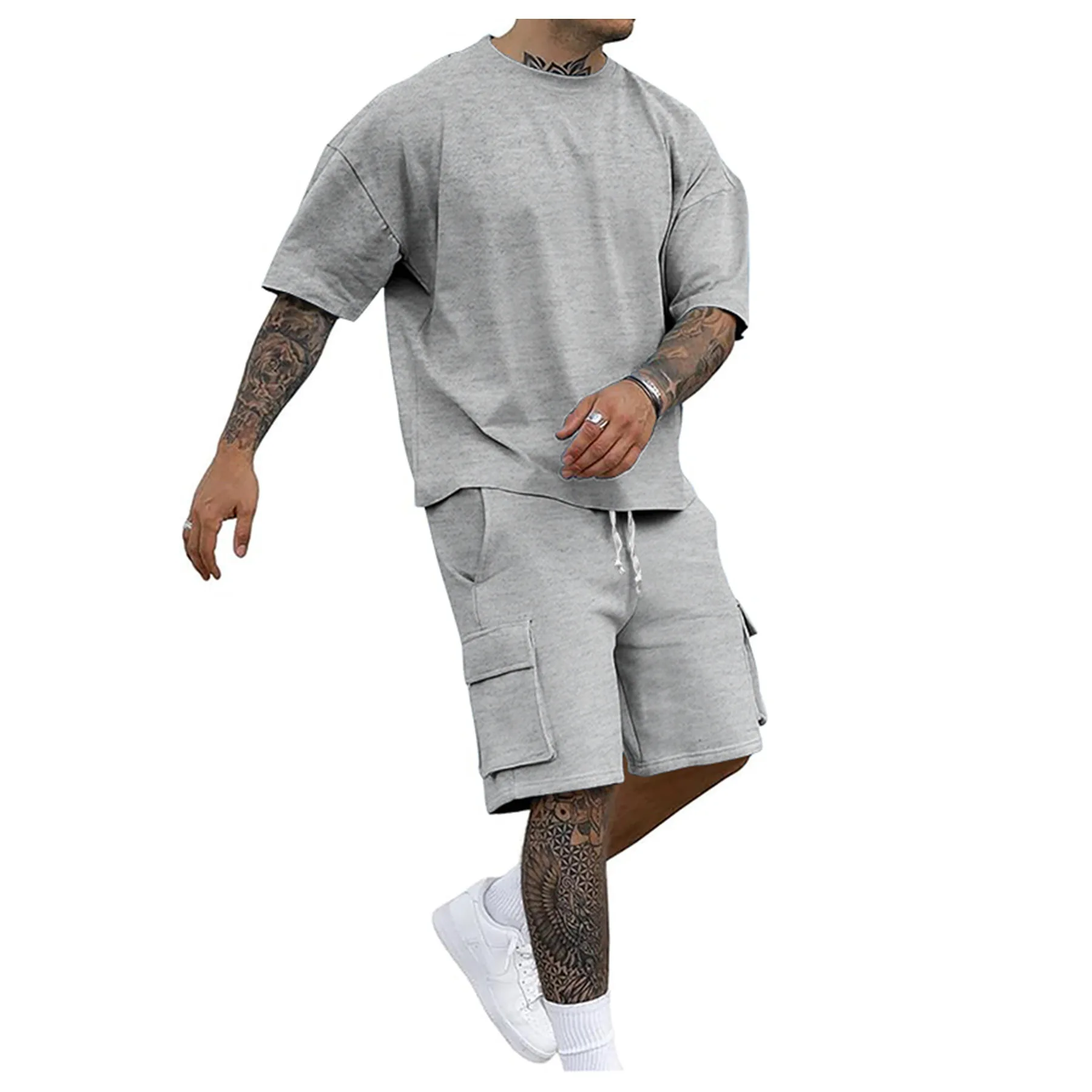Men's Casual Sport Two-Piece Set T-irt orts Polyester Fiber Summer Collection ort Sve ort Pants No Brand Registered
Men's Casual Sport Two-Piece Set T-irt orts Polyester Fiber Summer Collection ort Sve ort Pants No Brand Registered