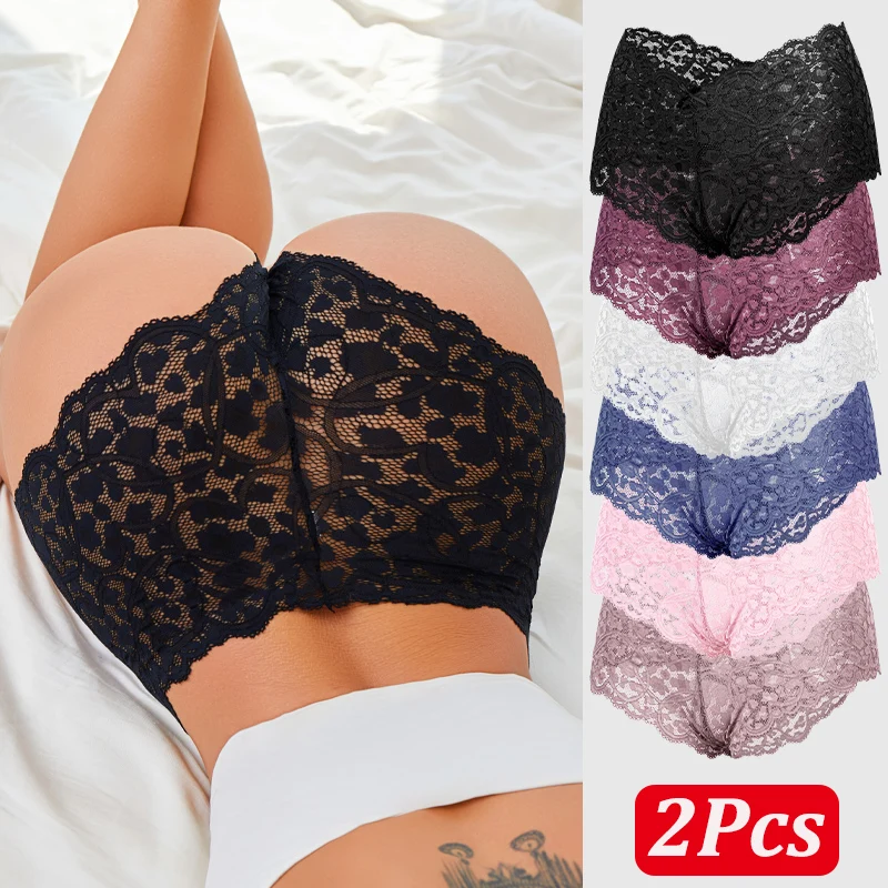 2Pcs/Set Sexy Lace Bowknot Panties For Women Solid Color Perspective Hollow Out Boxer Shorts Female Breathable Intimate Lingerie
2Pcs/Set Sexy Lace Bowknot Panties For Women Solid Color Perspective Hollow Out Boxer Shorts Female Breathable Intimate Lingerie