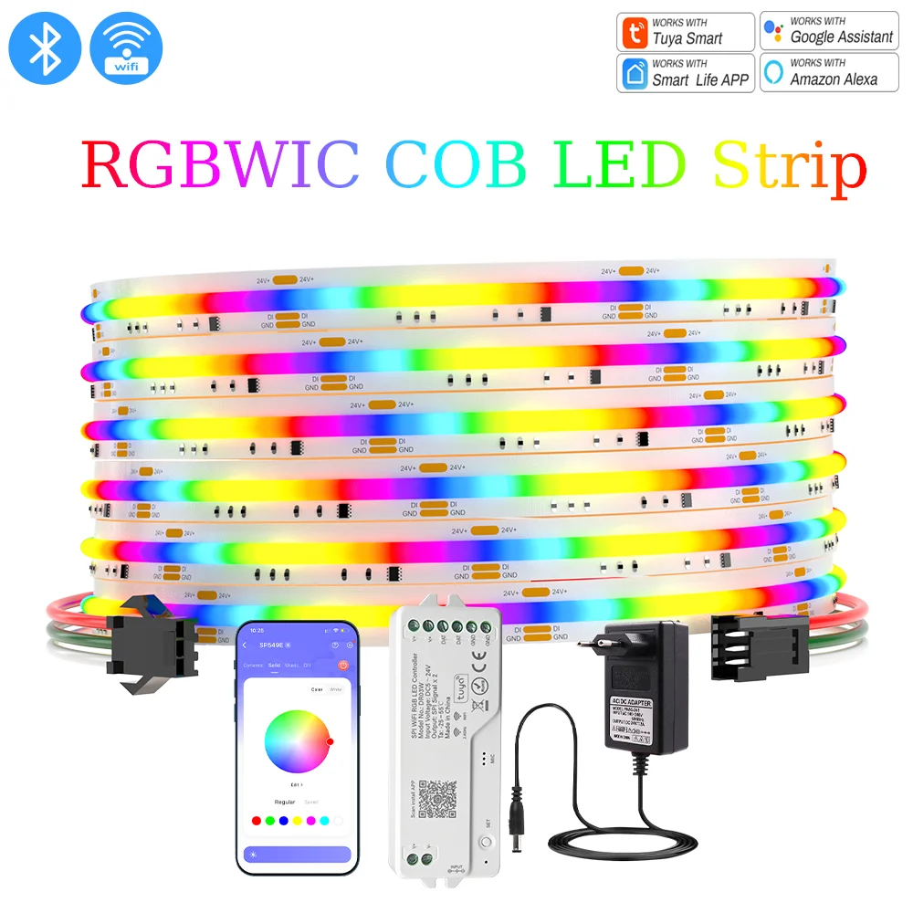 Tuya WiFi RGBWIC LED Strip RGBWW Addressable Pixel LED Strip Dream Color RGBWIC LED Tape For Home Decor
Tuya WiFi RGBWIC LED Strip RGBWW Addressable Pixel LED Strip Dream Color RGBWIC LED Tape For Home Decor