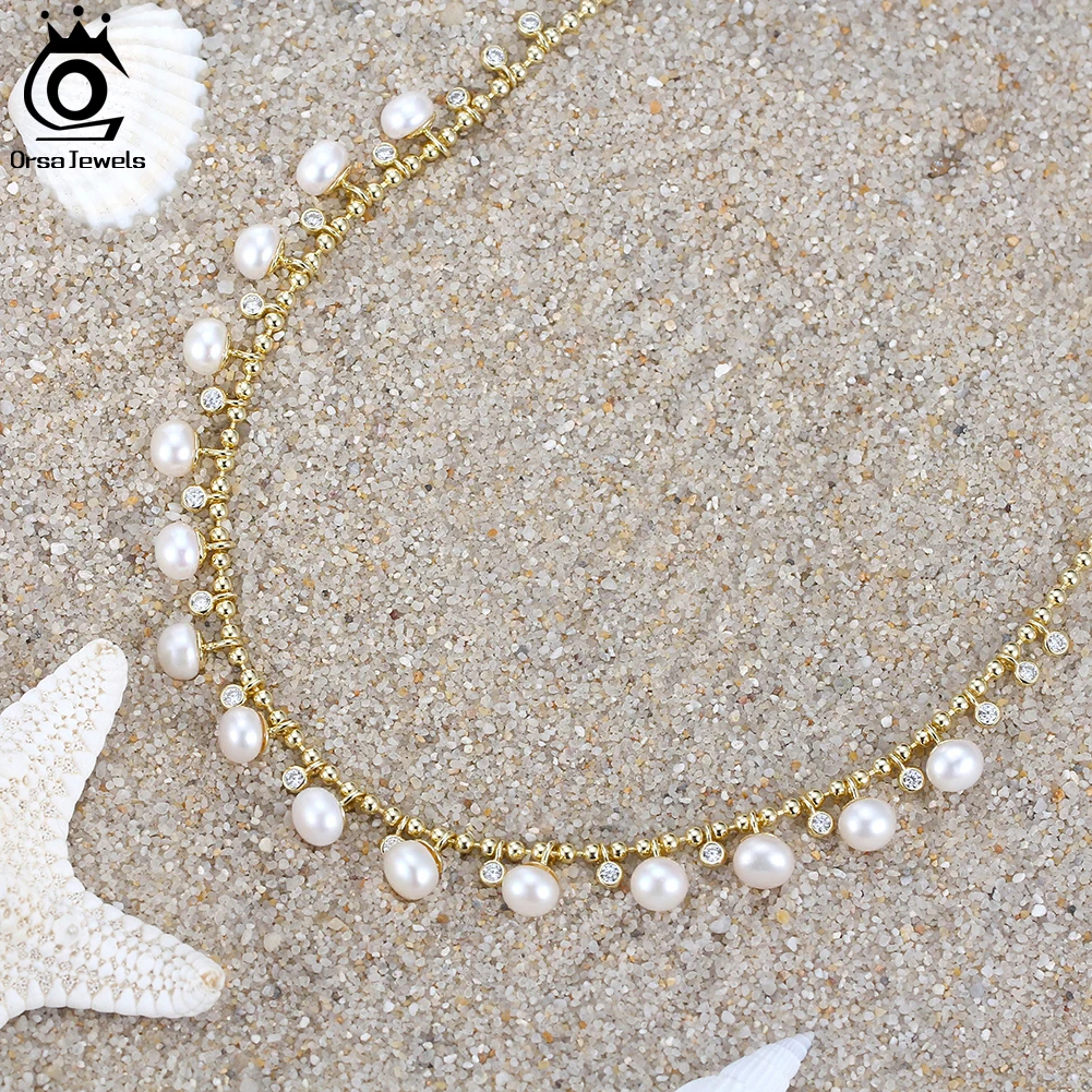 ORSA JEWELS 14K Gold 925 Sterling Silver Natural Pearl Necklace for Women Elegant Pearl Bead Ball Chain Necklace Jewelry GPN37
ORSA JEWELS 14K Gold 925 Sterling Silver Natural Pearl Necklace for Women Elegant Pearl Bead Ball Chain Necklace Jewelry GPN37