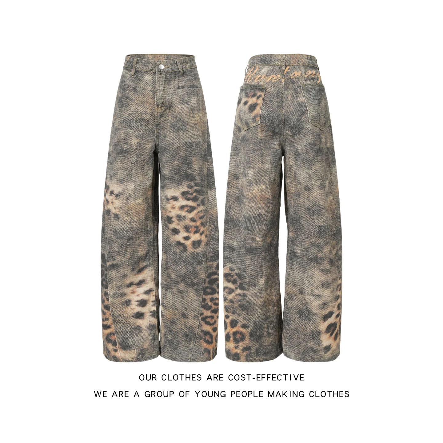 Retro American Washed Leopard Print Jeans High Street Straight Leg Wide Leg Floor Length Trousers for Men And Women
Retro American Washed Leopard Print Jeans High Street Straight Leg Wide Leg Floor Length Trousers for Men And Women