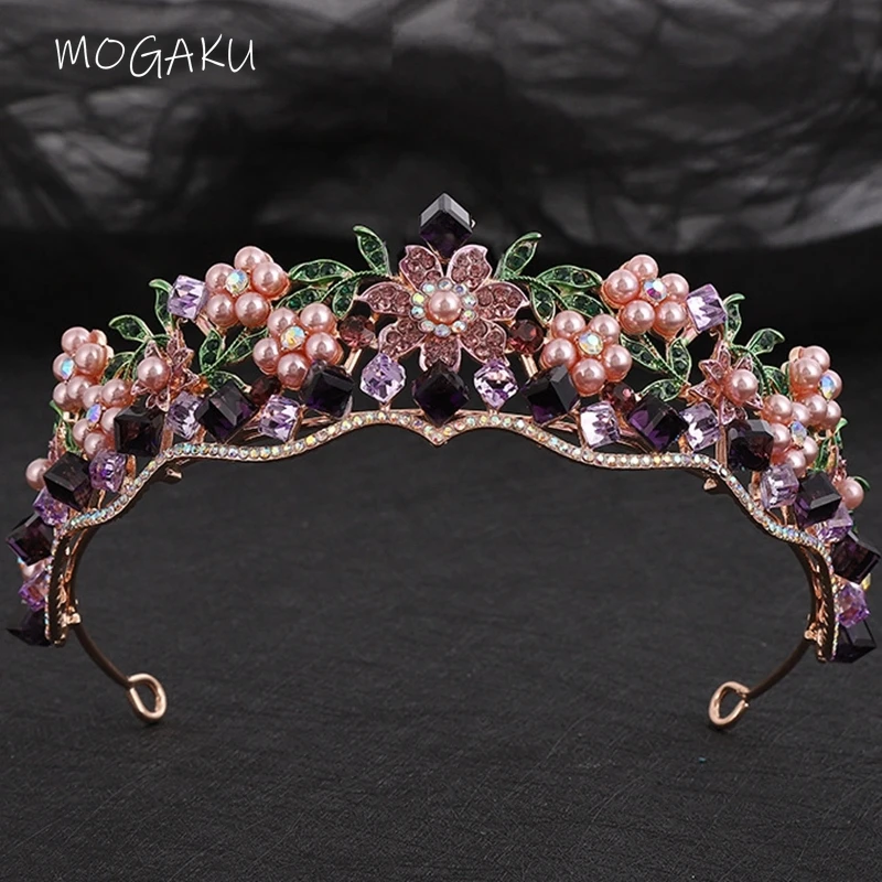 MOGAKU Elegant Purple Crystal Tiaras and Crowns Fairy Beads Headpieces Women Bride Princess Retro Party Wedding Hair Jewelry
MOGAKU Elegant Purple Crystal Tiaras and Crowns Fairy Beads Headpieces Women Bride Princess Retro Party Wedding Hair Jewelry