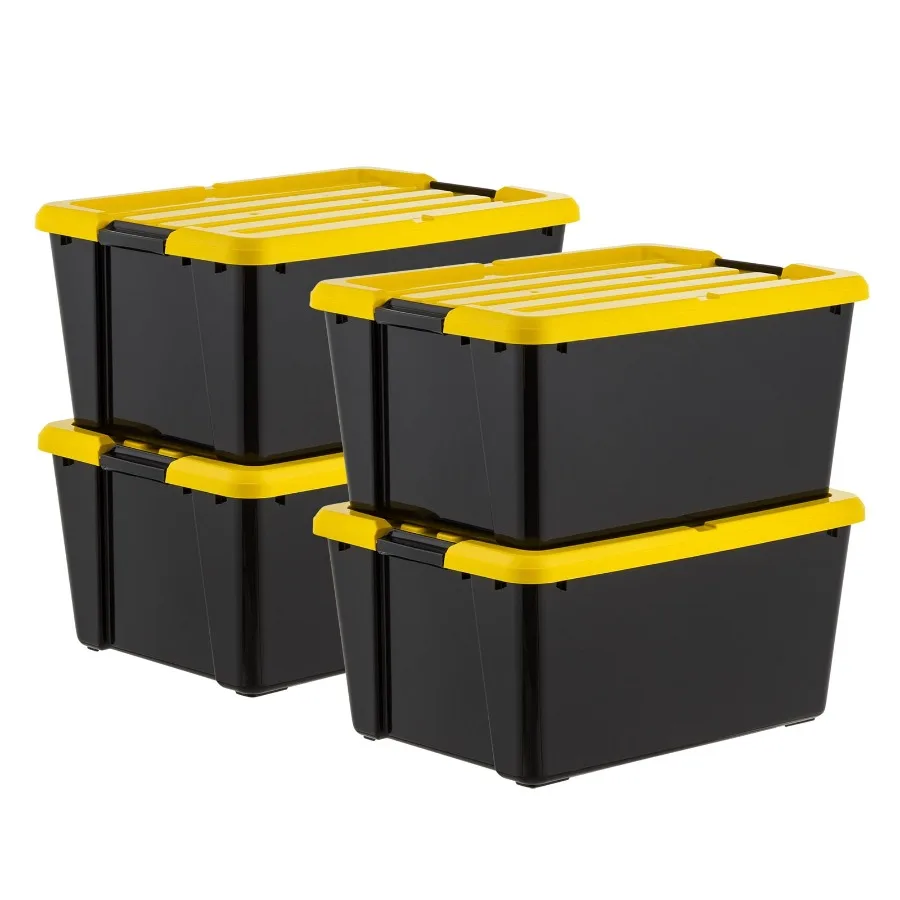IRIS 45 Qt Black Plastic Stackable Storage Bin with Lid Tote, Plastic Storage Container with Lid, 4-Pack
IRIS 45 Qt Black Plastic Stackable Storage Bin with Lid Tote, Plastic Storage Container with Lid, 4-Pack