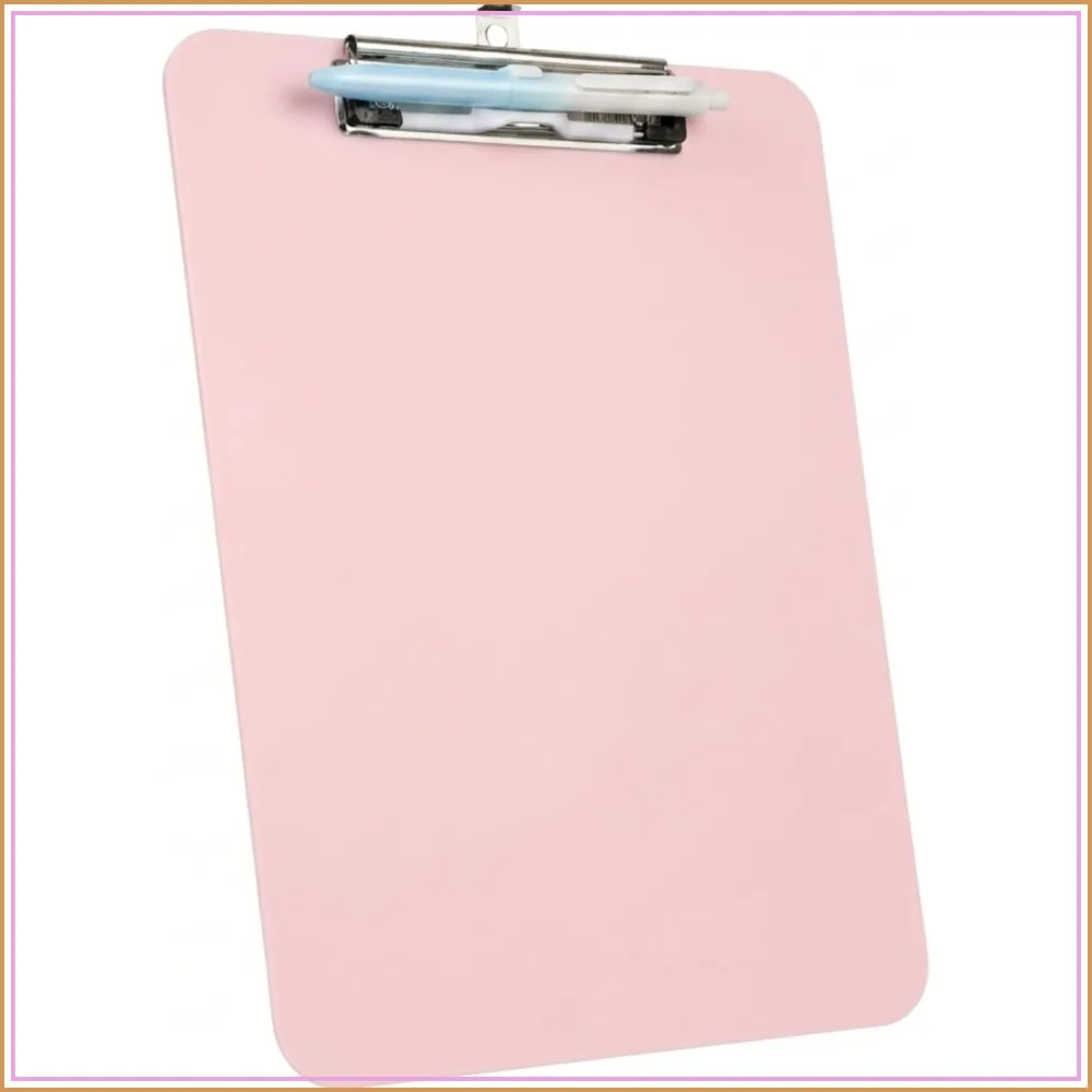 Pink Plastic Clipboard, Standard Letter A4 Size, Heavy Duty Clipboards 8.5x11 with Pen Holder for Women, Students, School, Office, Home Work
Pink Plastic Clipboard, Standard Letter A4 Size, Heavy Duty Clipboards 8.5x11 with Pen Holder for Women, Students, School, Office, Home Work