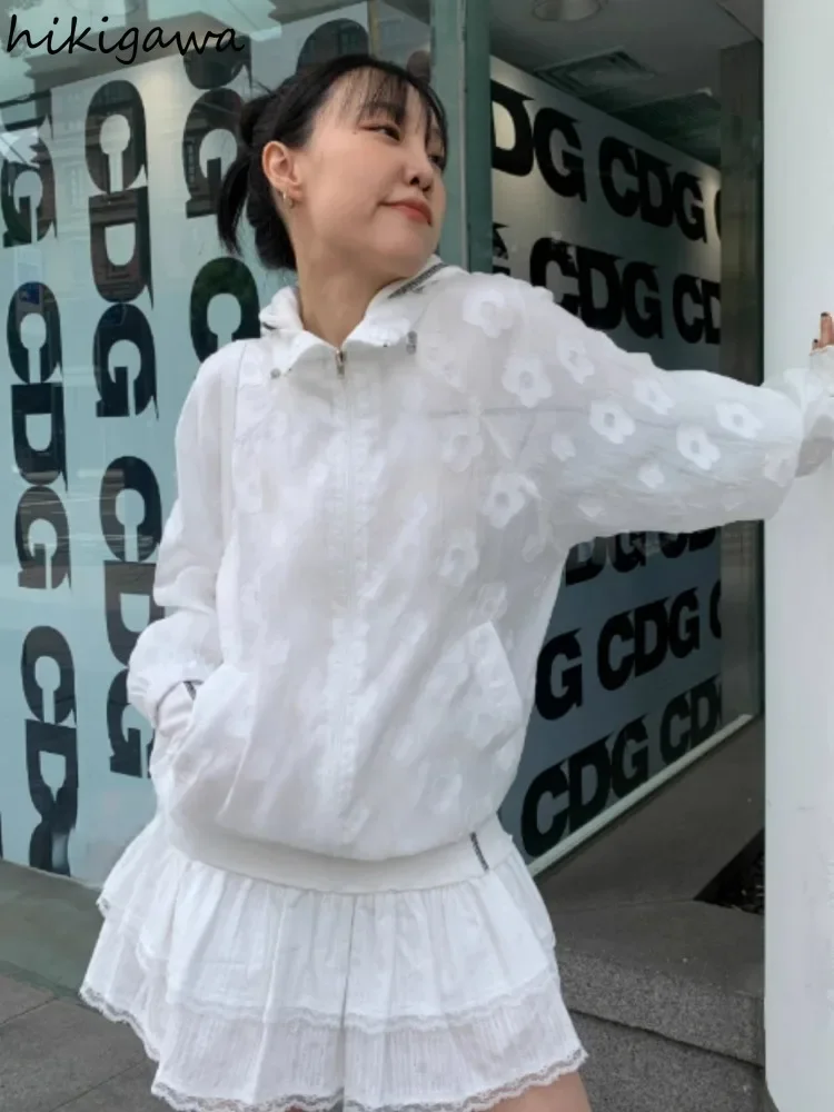 Floral Korean Jackets 2025 Women Clothes Long Sleeve Hooded Zipper Outwear Y2k Tops Casual Fashion Summer See Through Y2k Coat
Floral Korean Jackets 2025 Women Clothes Long Sleeve Hooded Zipper Outwear Y2k Tops Casual Fashion Summer See Through Y2k Coat