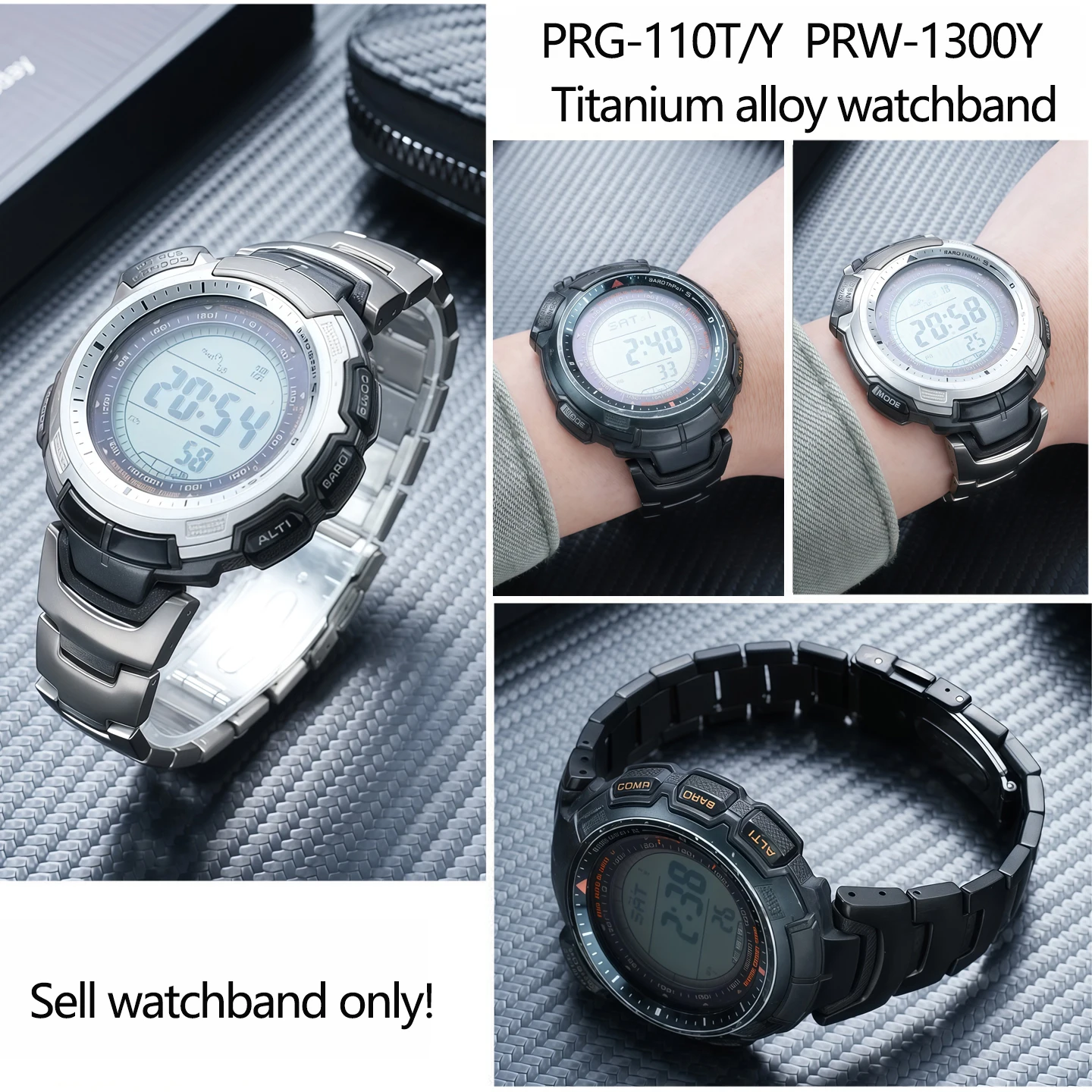 Легкий титановый мужской браслет для часов Casio PROTREK для альпинизма, серия PRG-110T/Y PRW-1300Y, ремешок из титанового сплава
Легкий титановый мужской браслет для часов Casio PROTREK для альпинизма, серия PRG-110T/Y PRW-1300Y, ремешок из титанового сплава