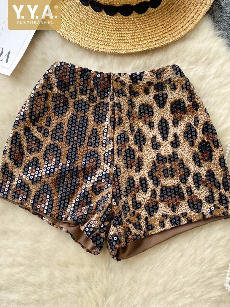 Korean Style Womens Sequined Leopard Print High Waist Shorts Straight Casual Shorts Design Summer Slim Fit Female Cargo Shorts
Korean Style Womens Sequined Leopard Print High Waist Shorts Straight Casual Shorts Design Summer Slim Fit Female Cargo Shorts