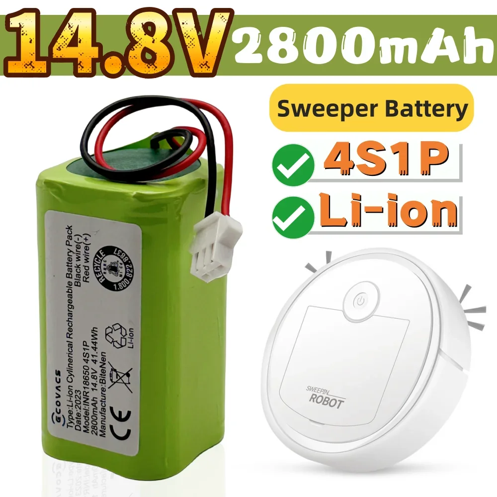 100% New 4S1P 18650 Battery Pack 14.8V 2800mAh Li-ion Rechargeable Battery for Xiaomi Robot Vacuum Cleaner Battery
100% New 4S1P 18650 Battery Pack 14.8V 2800mAh Li-ion Rechargeable Battery for Xiaomi Robot Vacuum Cleaner Battery