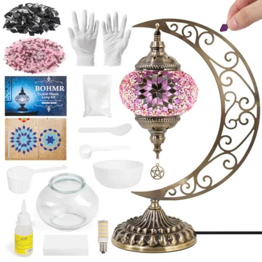 DIY Turkish Mosaic Lamp Kit, Moon Stained Glass Lamp Making Kit- Easy, Fun, No Experience Needed, Mosaic Art and Craft Project
DIY Turkish Mosaic Lamp Kit, Moon Stained Glass Lamp Making Kit- Easy, Fun, No Experience Needed, Mosaic Art and Craft Project
